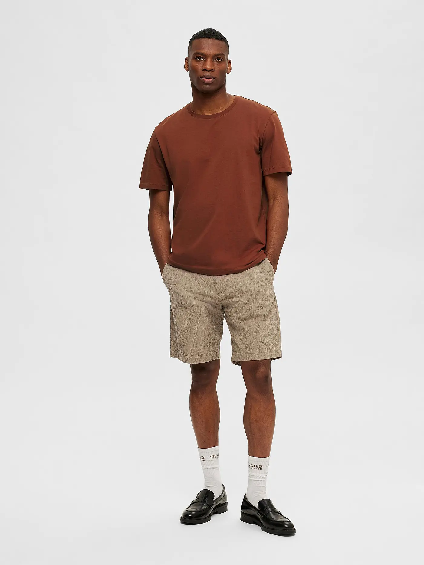 SELECTED | T-Shirt SLHASPEN | braun
